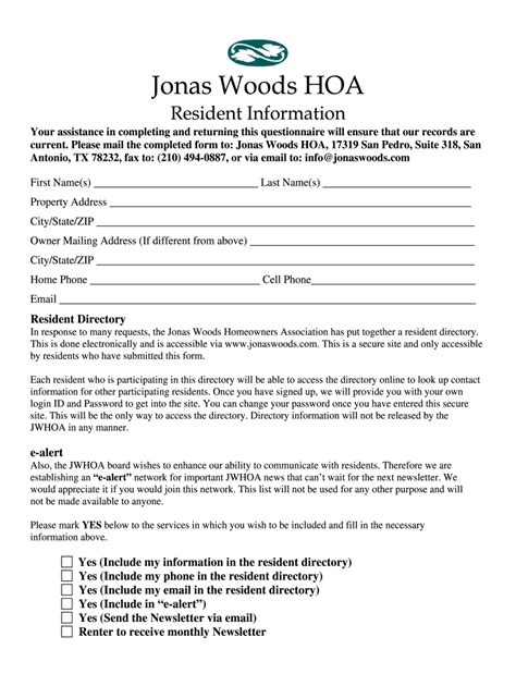 HOA Downloadable Forms .